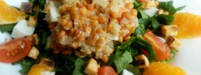 Ensalada de lentejas con quinoa